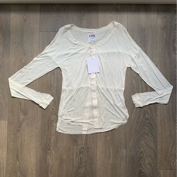 Revolve One Teaspoon Soho Fine Wool Grandpa Top Long Sleeves Ivory Size XS - Picture 2 of 16